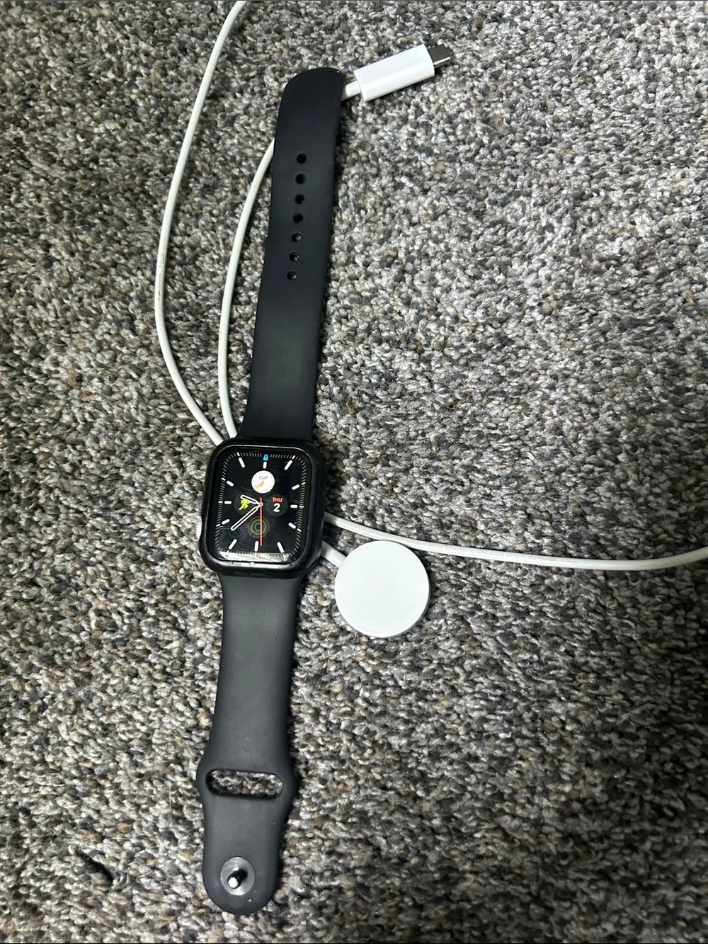 Apple Black Smartwatch Series 3 with Silicone Band and Passcode Lock